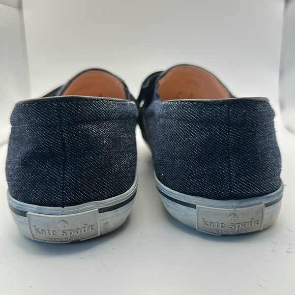 Kate Spade Denim and Black Bow Slip-On Shoes - Picture 2 of 6
